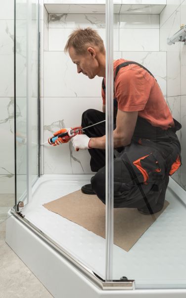 Shower Caulking Repair in Brick