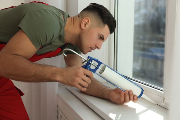 Window Caulking Repair in Brick