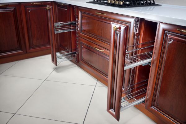 Cabinet Pull Installation in Brick